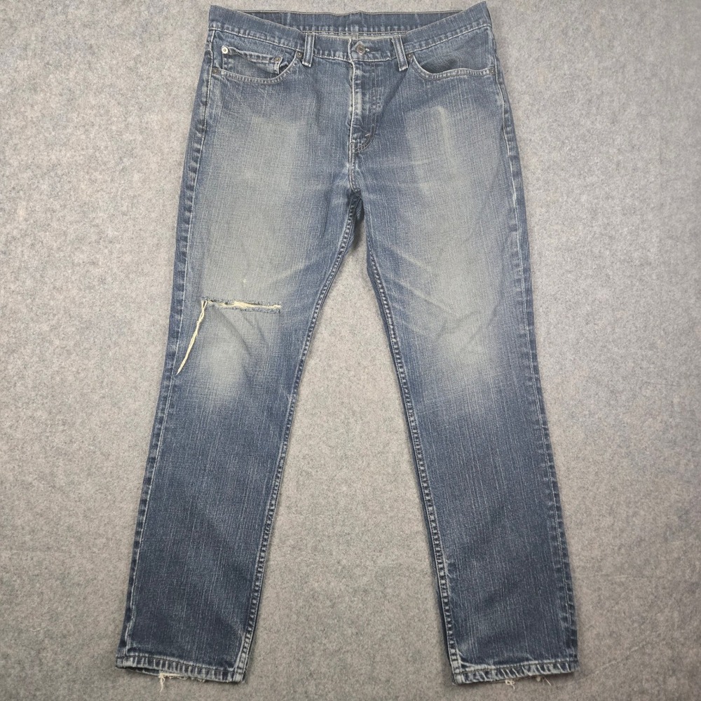 Levi's 511 Jeans Mens 36x30 Blue Denim Slim Straight Workwear Classic Distressed
